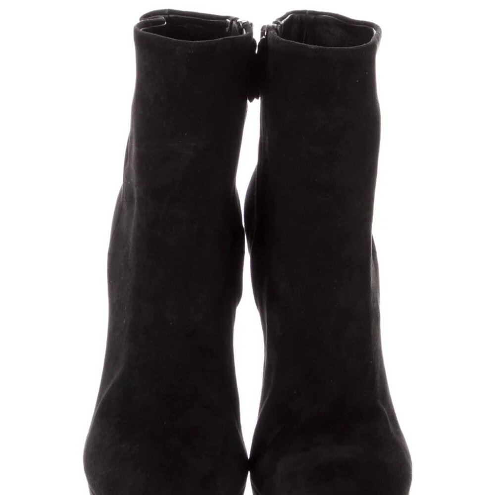 Prada Black Suede Ankle Boots Platform Heel Size 38 / US 8 - Picture 8 of 9